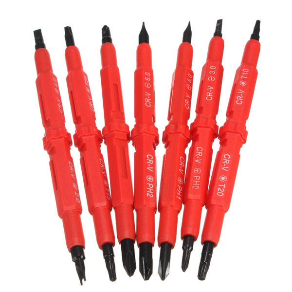 7pcs Multi-purpose Insulated Screwdriver Tools Electrical Handle