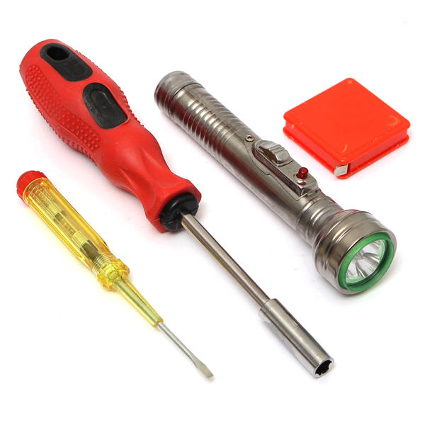 13Pcs Universal Assorted Tools Screwdriver Bit Band Tape Electric Flashlight Kit Household Composition Tool