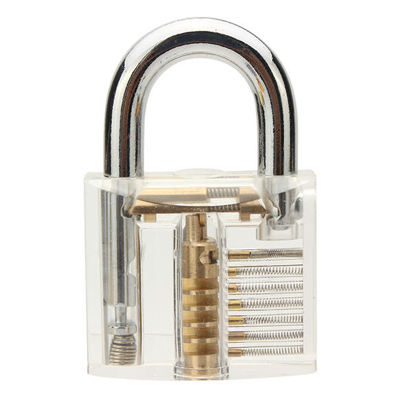 9pcs Blue Handle Unlocking Lock Pick Set Key Extractor Tool with Transparent Practice Padlock