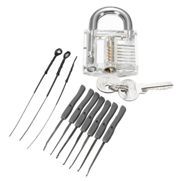 Mini Locksmith Tool Suit Set Lock Pick Tools Training Lock + Keys Suit Set with Key Remover