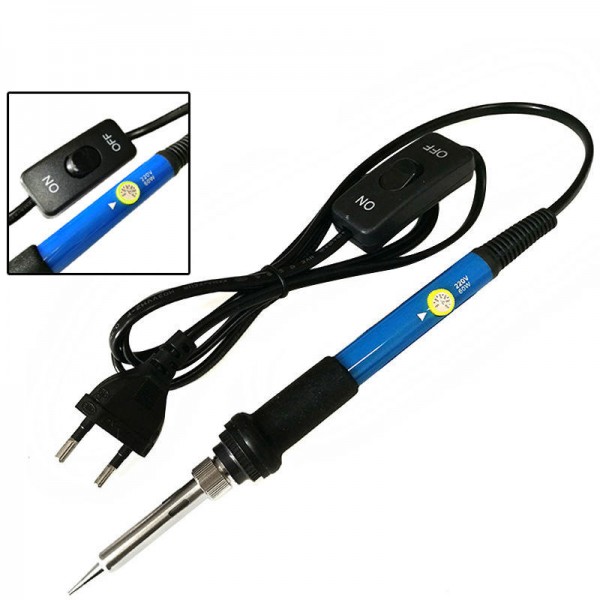 60W Switch Adjustable Temperature Soldering Iron Welding Station Tool Kit with 5Pcs Soldering Tips