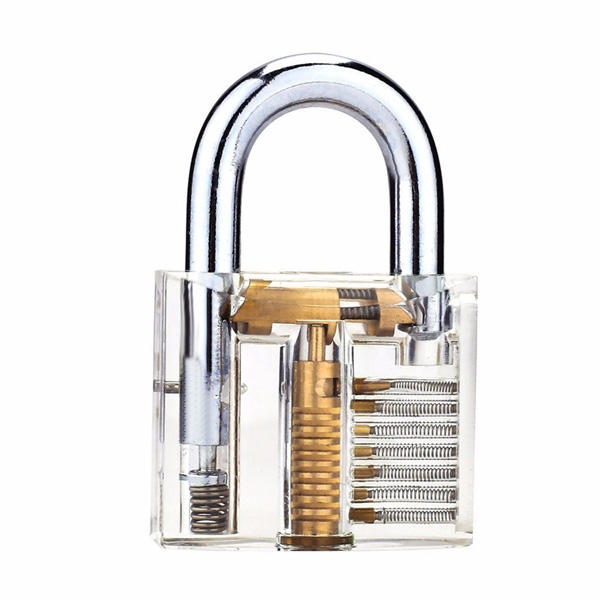 DANIU Transparent Practice Padlock with 12pcs Unlocking Lock Picks Set Key Extractor Tools