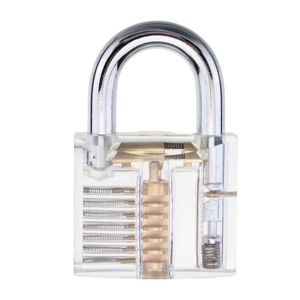 26pcs Lock Pick Training Tool W/ Clear Transparent Practice Padlock Set Locksmith