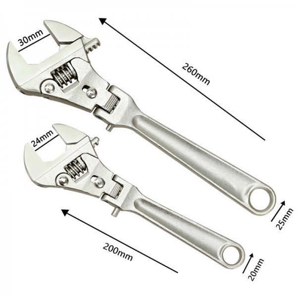 8inch 10inch Adjustable Ratchet Wrench Folding Handle Dual-purpose Pipe Wrench Spanner Key Hand Tool